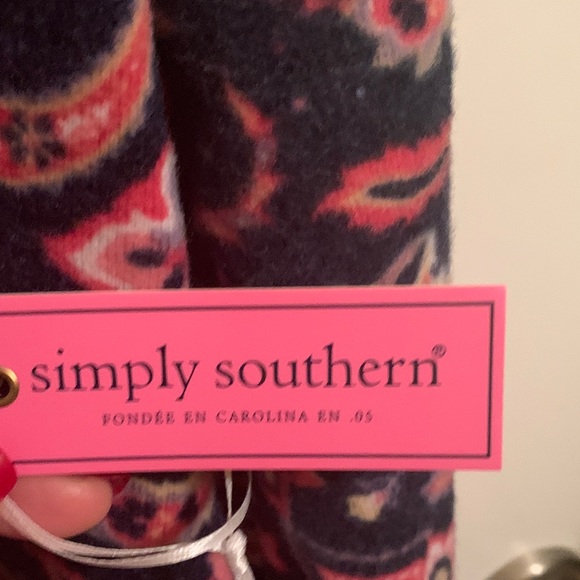 Simply Southern Floral Paisley Sweatshirt - Navy and Pink - Picture 3 of 4